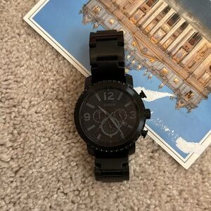 Fossil Nate Chronograph Black Stainless Watch